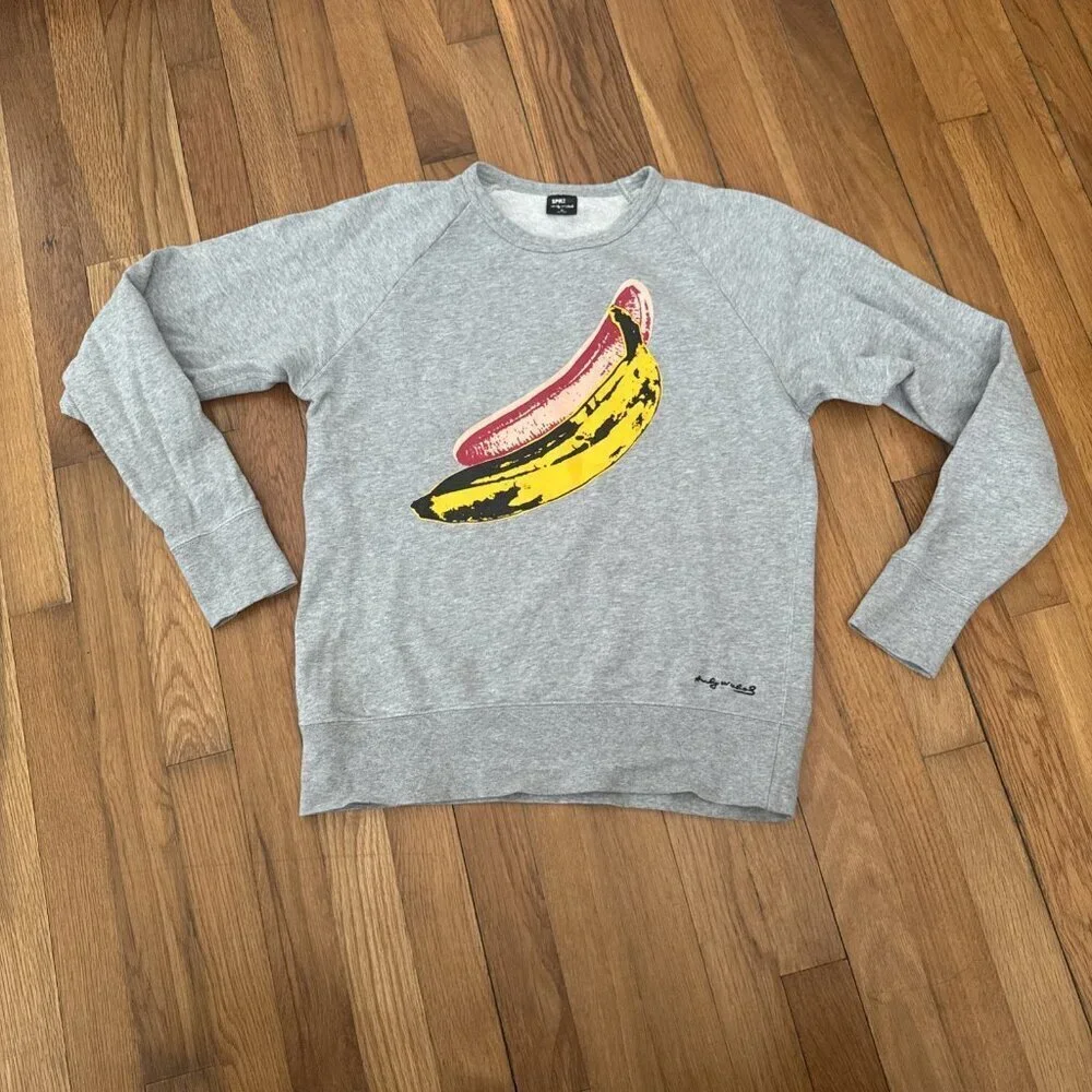 SPRZNY Andy Warhol Pop Art Banana Sweatshirt Size XS - Picture 2 of 6